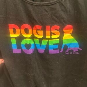 Black Tank with Rainbow "Dog Is Love" Graphic